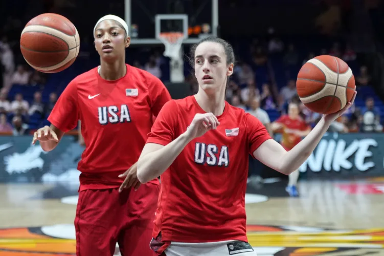 Rivals Angel Reese and Caitlin Clark having 'fun' playing together for US and not against each other